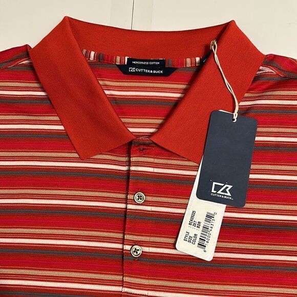 NEW cutter & buck men’s mercerized striped polo size 2XL - Picture 2 of 9